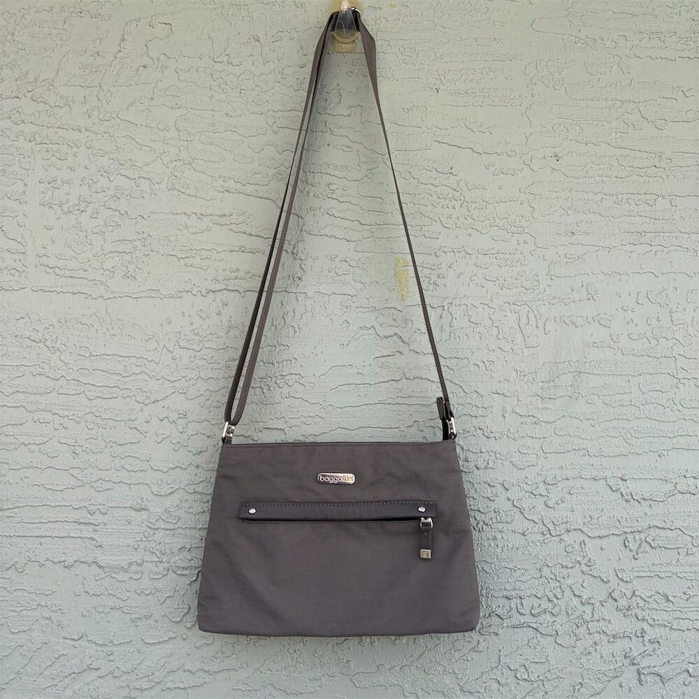 Baggallini Unisex Crossbody Bag Charcoal RFID-Blocking Compartments